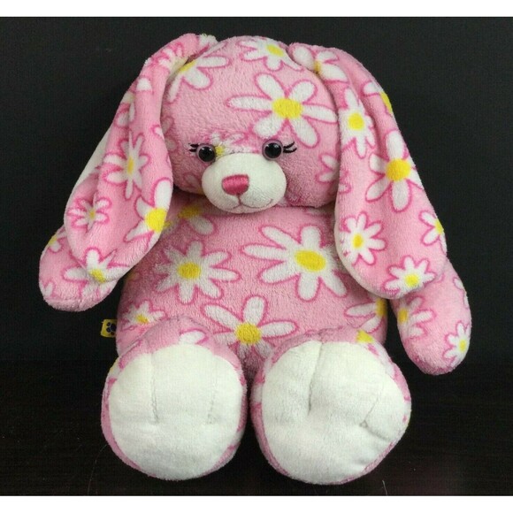 Build-A-Bear - Flower Bunny - Pink Rabbit Plush - White Daisies - Spring/Easter - Picture 1 of 4